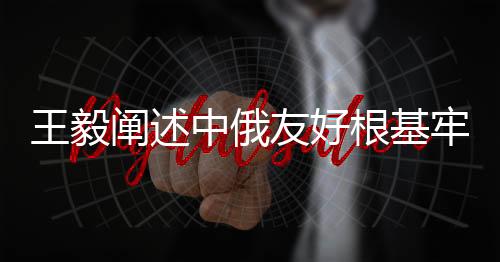 王毅闡述中俄友好根基牢不可破，一道堅(jiān)固的紐帶連接兩國(guó)未來(lái)