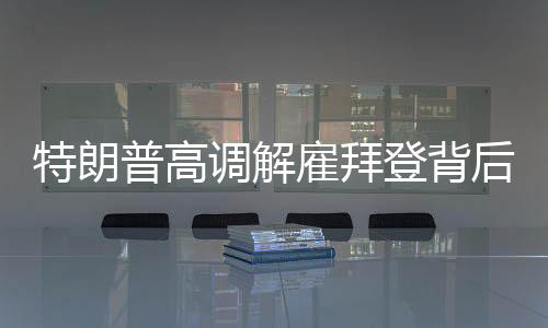 特朗普高調解雇拜登背后的目的探討