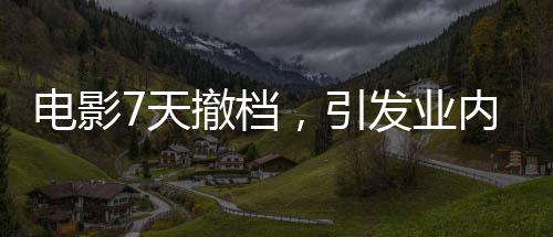 電影7天撤檔，引發(fā)業(yè)內(nèi)熱議