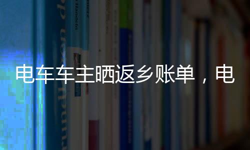 電車車主曬返鄉(xiāng)賬單，電費成本較油費減半，引發(fā)綠色出行新思考