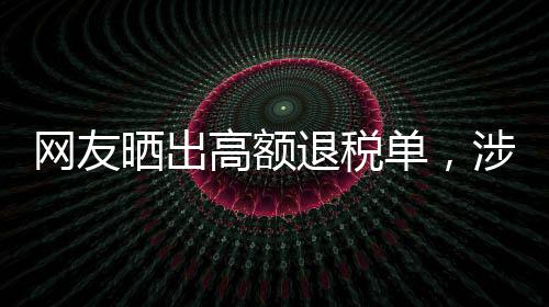 網(wǎng)友曬出高額退稅單，涉稅超五萬的驚喜來自國家政策暖陽照入