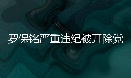 羅保銘嚴(yán)重違紀(jì)被開除黨籍，案例警示與前路展望