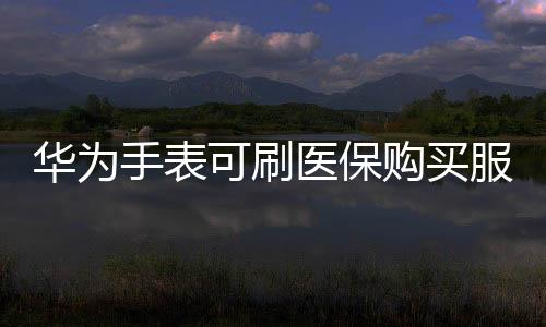 華為手表可刷醫(yī)保購(gòu)買服務(wù)擴(kuò)展至部分地區(qū)