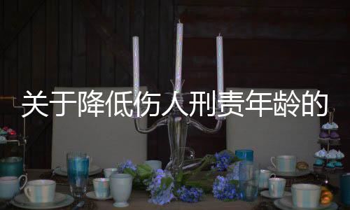 關(guān)于降低傷人刑責(zé)年齡的建議