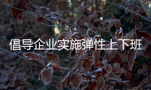 倡導(dǎo)企業(yè)實(shí)施彈性上下班制度，提升員工工作與生活的平衡性