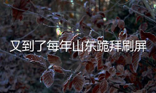 又到了每年山東跪拜刷屏的日子