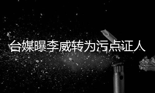 臺媒曝李威轉(zhuǎn)為污點證人 供出5名信徒