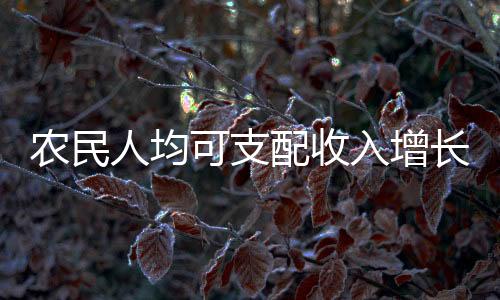 農(nóng)民人均可支配收入增長穩(wěn)健，去年收入達23119元