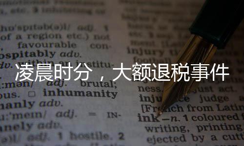 凌晨時分，大額退稅事件引關注，一人成功退稅5萬多