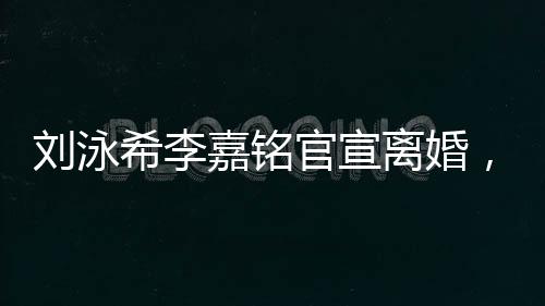 劉泳希李嘉銘官宣離婚，愛情長跑的終點(diǎn)