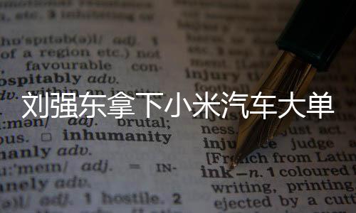 劉強東拿下小米汽車大單，開啟電商巨頭進軍汽車領域新篇章