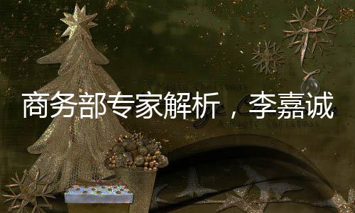 商務(wù)部專家解析，李嘉誠在商不言商