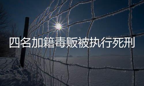 四名加籍毒販被執(zhí)行死刑，外交部回應