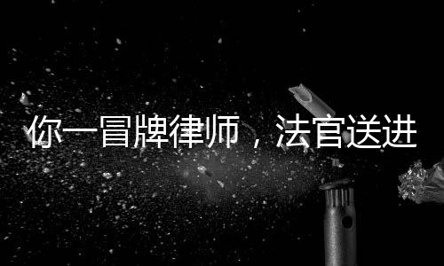 你一冒牌律師，法官送進(jìn)去合理嗎