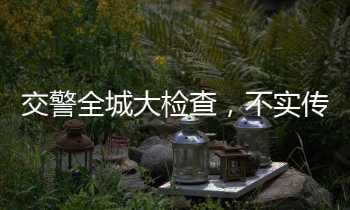 交警全城大檢查，不實(shí)傳聞辟謠