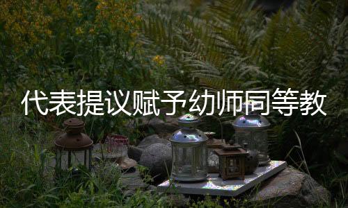 代表提議賦予幼師同等教師待遇，重塑行業(yè)價(jià)值的呼聲