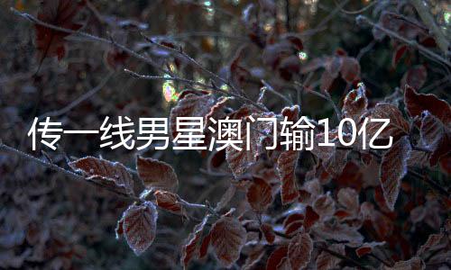傳一線男星澳門輸10億，微博CEO回應，真相待揭曉