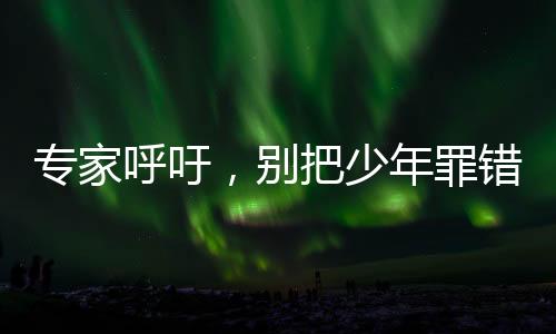 專家呼吁，別把少年罪錯都只推向刑法