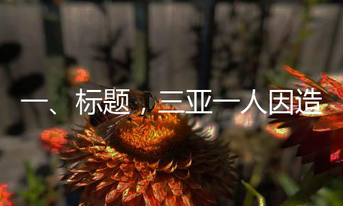 一、標(biāo)題，三亞一人因造謠空城現(xiàn)象被處罰，嚴(yán)厲打擊網(wǎng)絡(luò)虛假信息擴(kuò)散