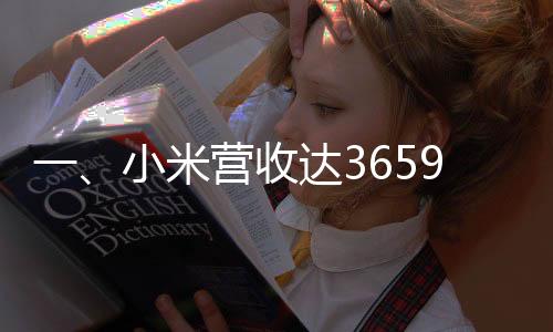 一、小米營收達(dá)3659.1億元，再創(chuàng)佳績