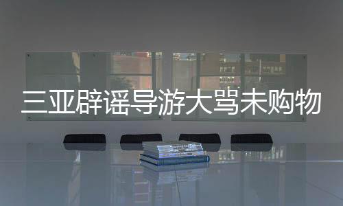 三亞辟謠導游大罵未購物游客，真相究竟如何？