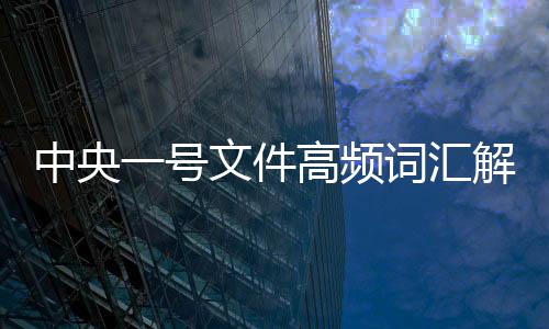 中央一號(hào)文件高頻詞匯解讀