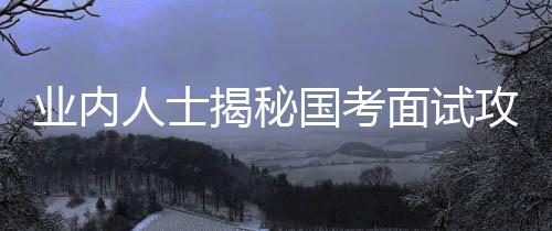 業(yè)內(nèi)人士揭秘國考面試攻略，助力考生輕松應(yīng)對面試挑戰(zhàn)