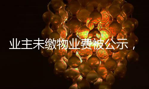 業(yè)主未繳物業(yè)費(fèi)被公示，法院判決揭曉