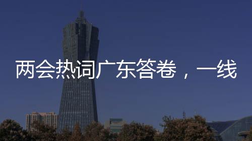 兩會熱詞廣東答卷，一線實踐者的智慧與創(chuàng)新行動