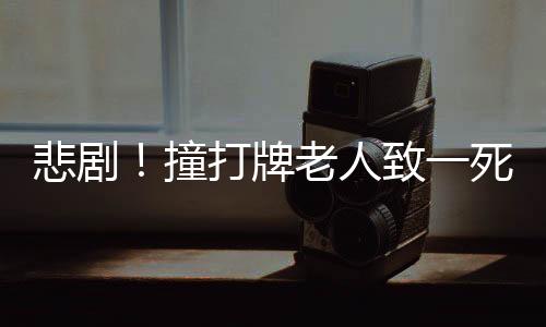 悲??！撞打牌老人致一死四傷事件全解析