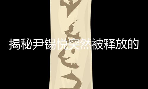 揭秘尹錫悅突然被釋放的背后真相