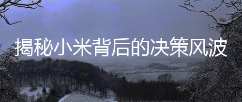 揭秘小米背后的決策風(fēng)波，撤銷不做衛(wèi)生巾聲明背后的故事