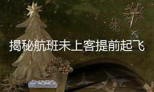 揭秘航班未上客提前起飛事件，多方因素引發(fā)關(guān)注
