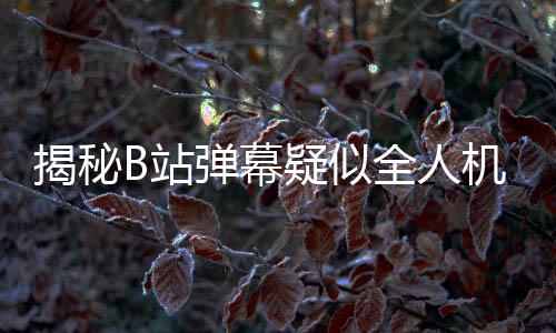 揭秘B站彈幕疑似全人機(jī)現(xiàn)象，深度解析背后的技術(shù)與運(yùn)營策略