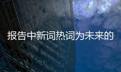 報(bào)告中新詞熱詞為未來(lái)的方向標(biāo)——熱點(diǎn)分析與展望