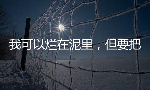 我可以爛在泥里，但要把她托起——一種無私奉獻(xiàn)的精神頌歌