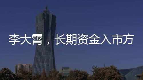 李大霄，長期資金入市方案是特大利好