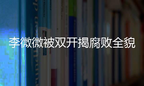 李微微被雙開(kāi)揭腐敗全貌，大搞全家腐警示世人