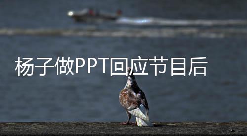 楊子做PPT回應(yīng)節(jié)目后生活，揭秘明星幕后的真實(shí)點(diǎn)滴