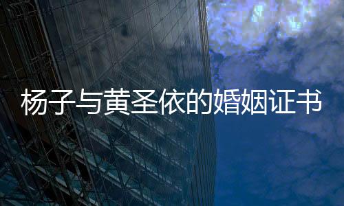 楊子與黃圣依的婚姻證書，揭秘二人的真實(shí)關(guān)系走向
