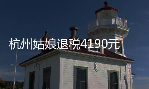 杭州姑娘退稅4190元引發(fā)驚呼，巨款背后的故事