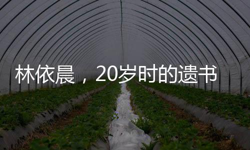 林依晨，20歲時(shí)的遺書與思考人生