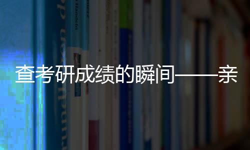 查考研成績(jī)的瞬間——親歷者心得分享