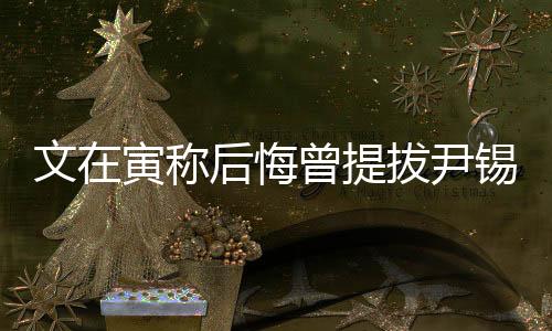 文在寅稱后悔曾提拔尹錫悅，一段關(guān)于決策失誤與反思的探討