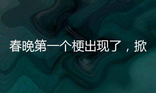 春晚第一個梗出現(xiàn)了，掀起全民歡樂的熱潮