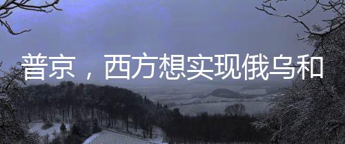 普京，西方想實(shí)現(xiàn)俄烏和平很簡(jiǎn)單