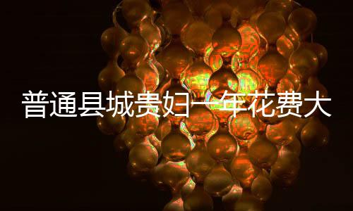 普通縣城貴婦一年花費大揭秘