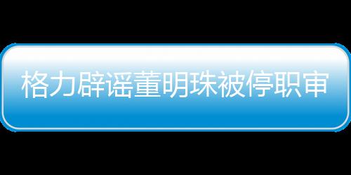 格力辟謠董明珠被停職審查