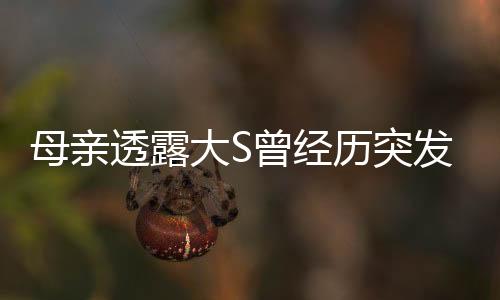 母親透露大S曾經(jīng)歷突發(fā)呼吸困難事件，引起關(guān)注