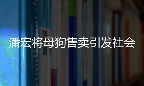 潘宏將母狗售賣引發(fā)社會(huì)關(guān)注，是否違法成熱議焦點(diǎn)